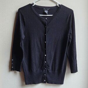Audrey & Grace Black Button Down Cardigan Size Medium